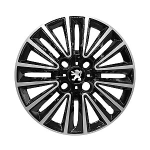 Calota Aro 15 Peugeot 2008 15/20 Preta Brilhante Com Prata