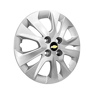 Calota Aro 15 Gm Onix/prisma 2020 Prata Com Emblema Resinado
