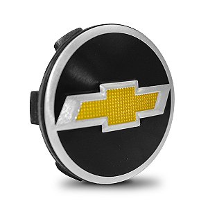 Calota Centro Roda Emblema Binno Com Emblema GM Preto 56mm