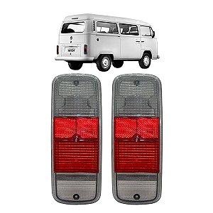 Par Lente Lanterna Traseira Vw Kombi 1976 Até 2014 Rubi Fumê