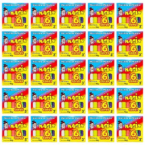 Kit 25 Massinha De Modelar 6 Cores Magix 90g Multicolor