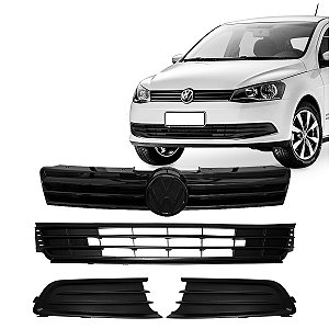 Kit Grade Superior Com Emblema Preto/parachoque Central/laterais Sem Milha Gol Voyage Saveiro G6 Até 2016