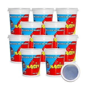 Kit 10 Potes Massa Massinha de Modelar Infantil 500g Escolar