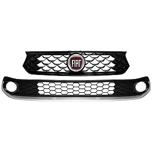 Kit Grade Radiador E Parachoque C/ Friso Argo 17/21+ Emblema