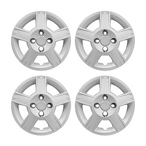 Jogo Calota Aro 14 Fiesta Hatch Sedan 2008 2009 2010 Prata