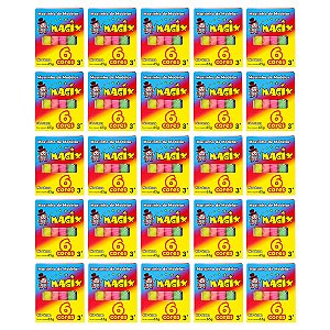 Kit 25 Massinha De Modelar 6 Cores Magix 65g Multicolor