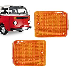 Par Lente Pisca Dianteiro Kombi Clipper 1976 até 2014 Ambar