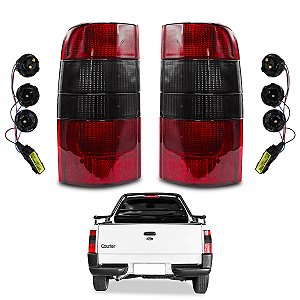 Kit Courier 1996/2009 Par Lanternas Traseiras Fumê + Chicote