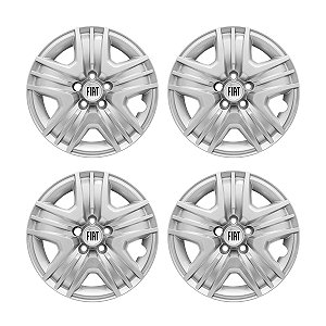 Jogo Calota Aro 16 Fiat Toro 2022/... Prata C/Emblema