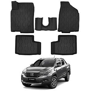 Kit Tapete Elevado Strada Cabine Dupla 2020/... Kit 5 Pçs