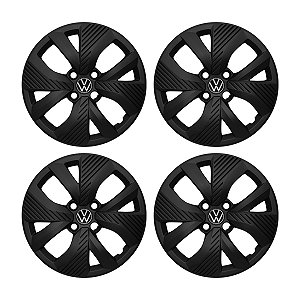 Jogo Calota Aro 15 Polo Track 23/24 Preta Fosca Emblema Novo