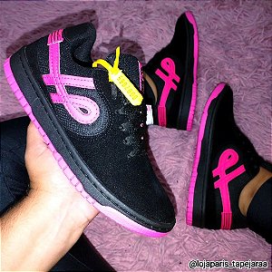 Tênis Ous skatista Refletivo Preto/Pink