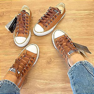 Tênis Allstar Couro Sintético Caramelo