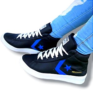 Tenis Cano Alto  Botinha Allstar Preto Branco