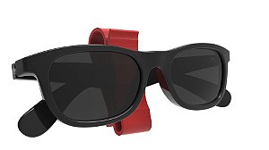 Kit Clips Porta Óculos Quebra Sol Veicular/ Vermelho