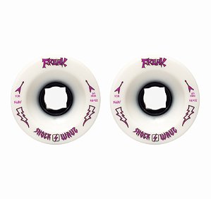 Freak Surfskate  | Par de Rodas  | Modelo: 2 Shock Wave 92A 65mm na cor Branca.