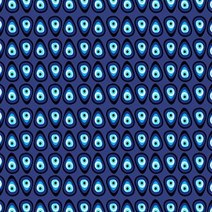 Tecido Microfibra Estampa Digital 0.50 cm - Olho Gota Fundo Azul Royal