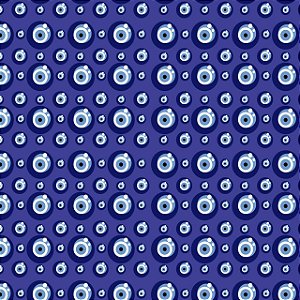 Tecido Microfibra Estampa Digital 0.50 cm - Olho Grego Fundo Azul