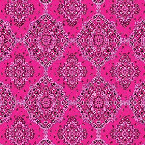 Tecido Gabardine Estampa Digital 5m - Bandana pink