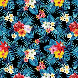 Tecido Gabardine Estampa Digital 5m - Floral Colorido