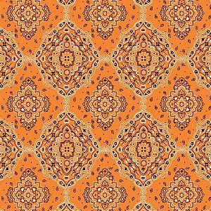 Tecido Oxfordine Estampa Digital 5m - Bandana laranja