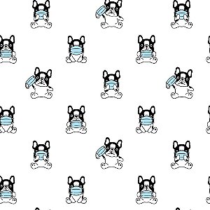 Tecido Oxfordine Estampa Digital 5m - Cachorro máscara