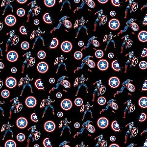 Tecido Oxfordine Estampa Digital 5m - Capitão América 2 Preto