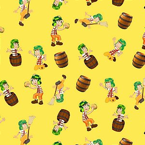 Tecido Oxfordine Estampa Digital 5m - Chaves Amarelo