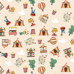 Tecido Oxfordine Estampa Digital 5m - Circo 2