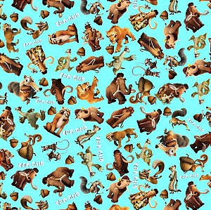 Tecido Oxfordine Estampa Digital 5m - Era do Gelo