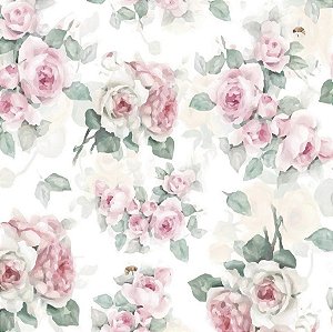 Tecido Oxfordine Estampa Digital 5m - Flor Rosa