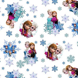 Tecido Oxfordine Estampa Digital 5m - Frozen Branca