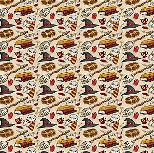 Tecido Oxfordine Estampa Digital 5m - Harry Potter Bege