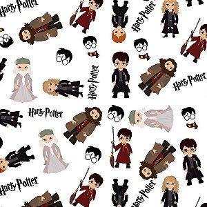 Tecido Oxfordine Estampa Digital 5m - Harry Potter fundo Branco