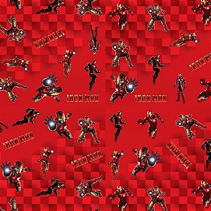 Tecido Oxfordine Estampa Digital 5m - Homem de Ferro Fundo Vermelho