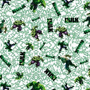 Tecido Oxfordine Estampa Digital 5m - Hulk fundo Branco