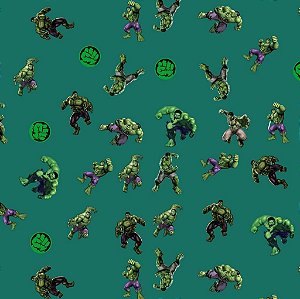 Tecido Oxfordine Estampa Digital 5m - Hulk fundo Verde