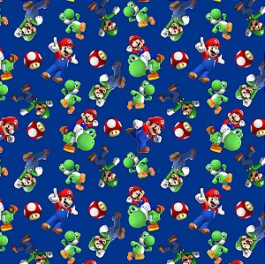 Tecido Oxfordine Estampa Digital 5m - Mario Azul