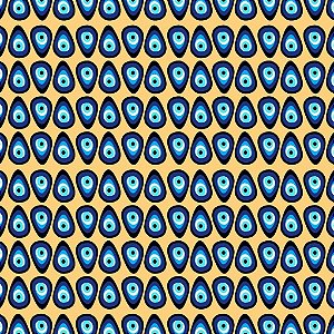 Tecido Oxfordine Estampa Digital 5m - Olho Gota Fundo Amarelo