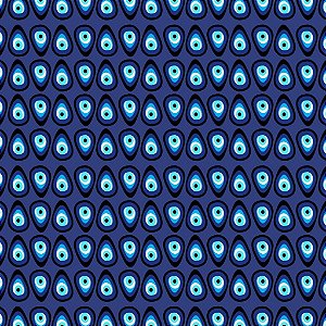 Tecido Oxfordine Estampa Digital 5m - Olho Gota Fundo Azul Royal