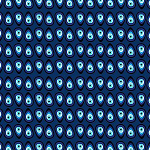 Tecido Oxfordine Estampa Digital 5m - Olho Gota Fundo Marinho