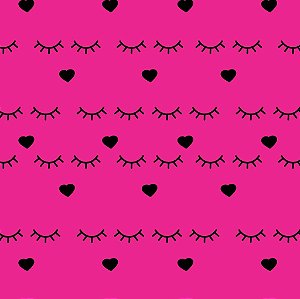 Tecido Oxfordine Estampa Digital 5m - Olhos Fechados Pink