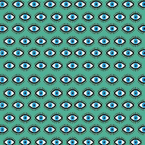 Tecido Oxfordine Estampa Digital 5m - Pestana Fundo Verde Água