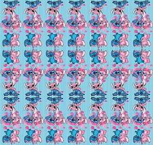 Tecido Microfibra Estampa Digital 0.50 cm - Stitch 7 Listrado Azul