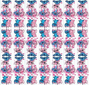 Tecido Microfibra Estampa Digital 0.50 cm - Stitch 7 Listrado Rosa e Azul