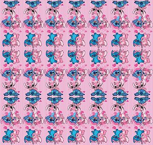 Tecido Microfibra Estampa Digital 0.50 cm - Stitch 7 Listrado Rosa