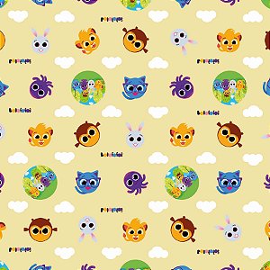 Tecido Microfibra Estampa Digital 0.50 cm - bolofofos 9 amarelo