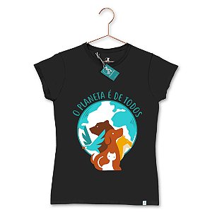 T-Shirt - O Planeta é de Todos - Preto