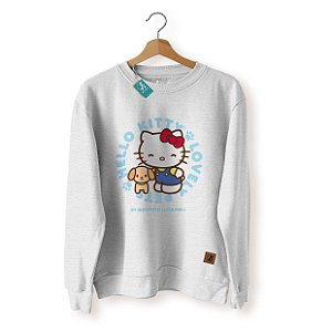 Blusa de Moletom Hello Kitty - Lovely Pets - Cinza Mescla Claro