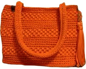 Bolsa Big Orange em crochê